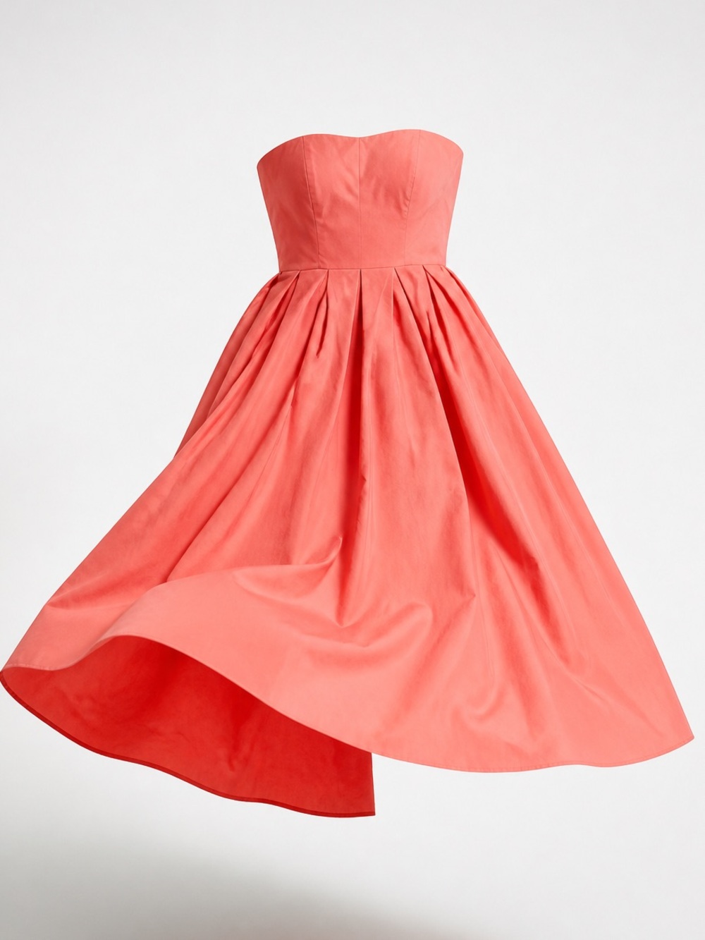 BabyBoo Strapless Coral Tea-Length Prom & Party Dress